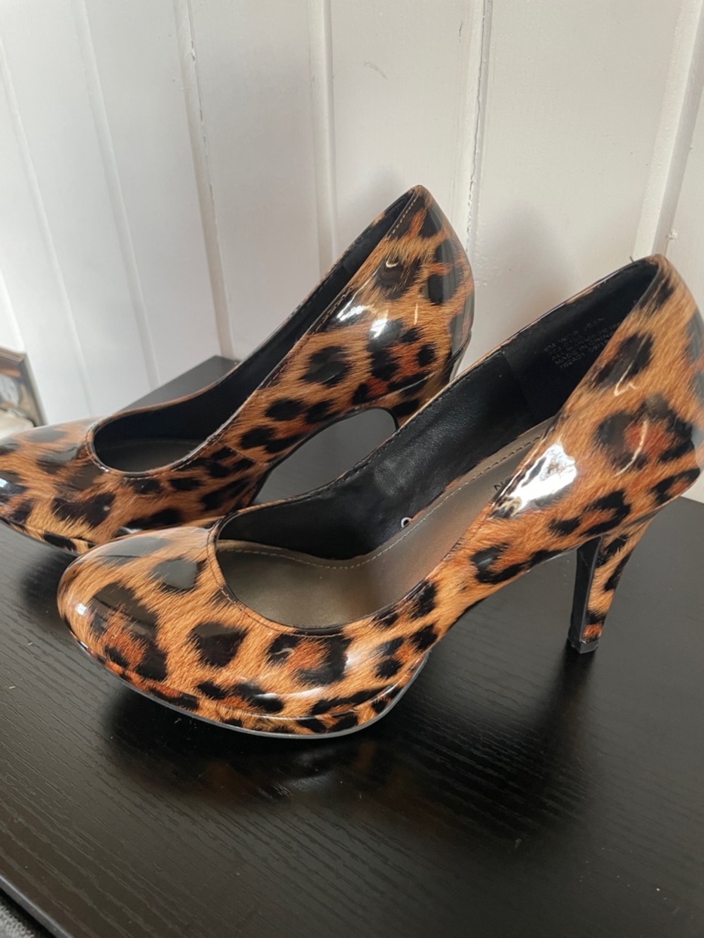 Worthington Leopard Print Patent High Heel Pumps - Brown/Black size 6 - Picture 6 of 6
